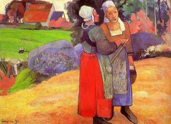 Paul Gauguin : Two Breton Peasants on the Road